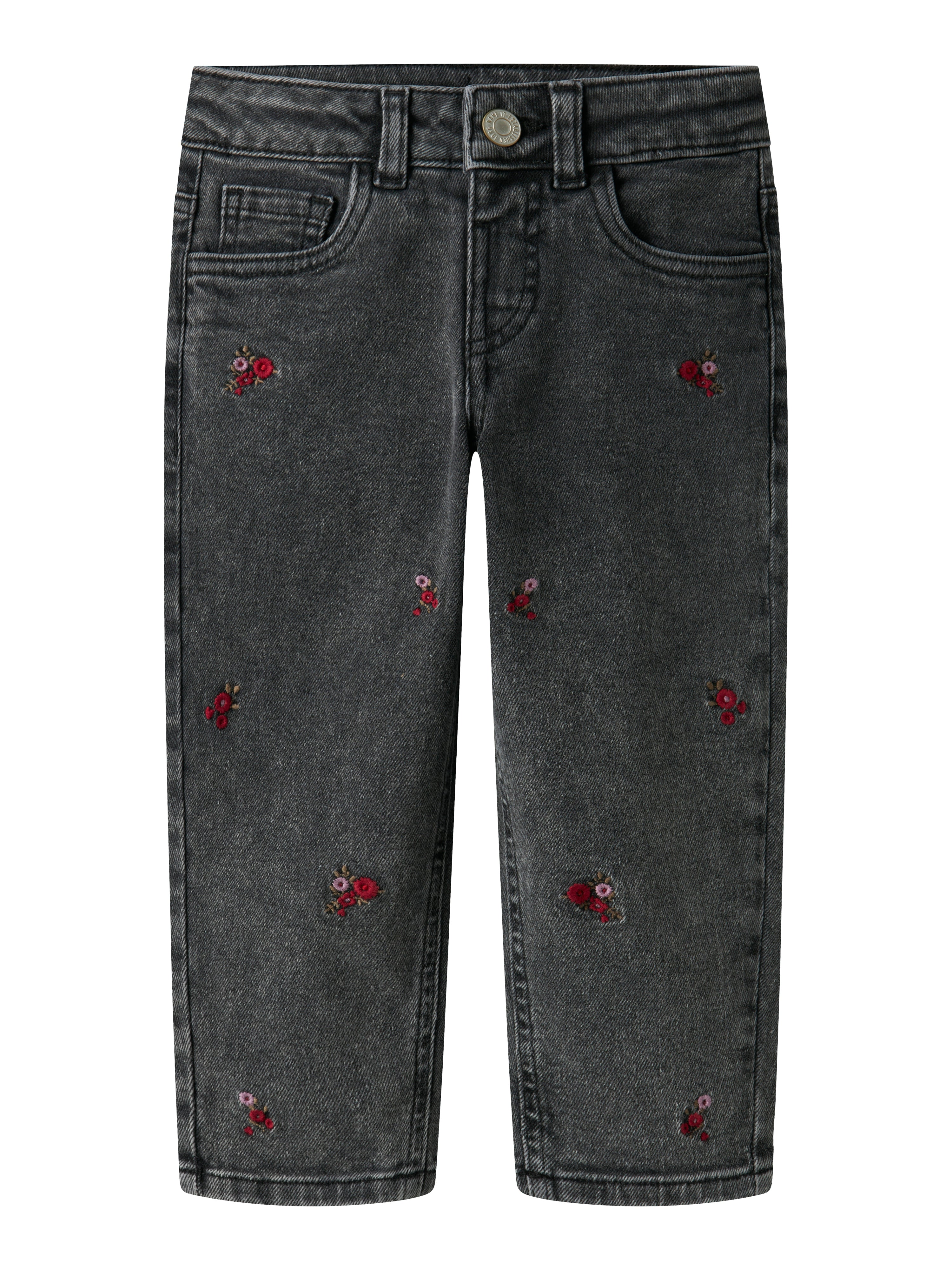 Name It Bella Mom Jeans Medium Grey Denim Flower 92 Cm