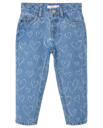 Name It Bella Shaped Jeans Dark Blue Denim Hearts 92 Cm