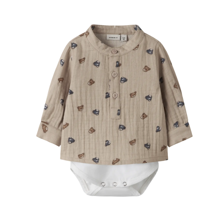 Name It Dutty Ls Shirt Body Chateau Gray 56 Cm
