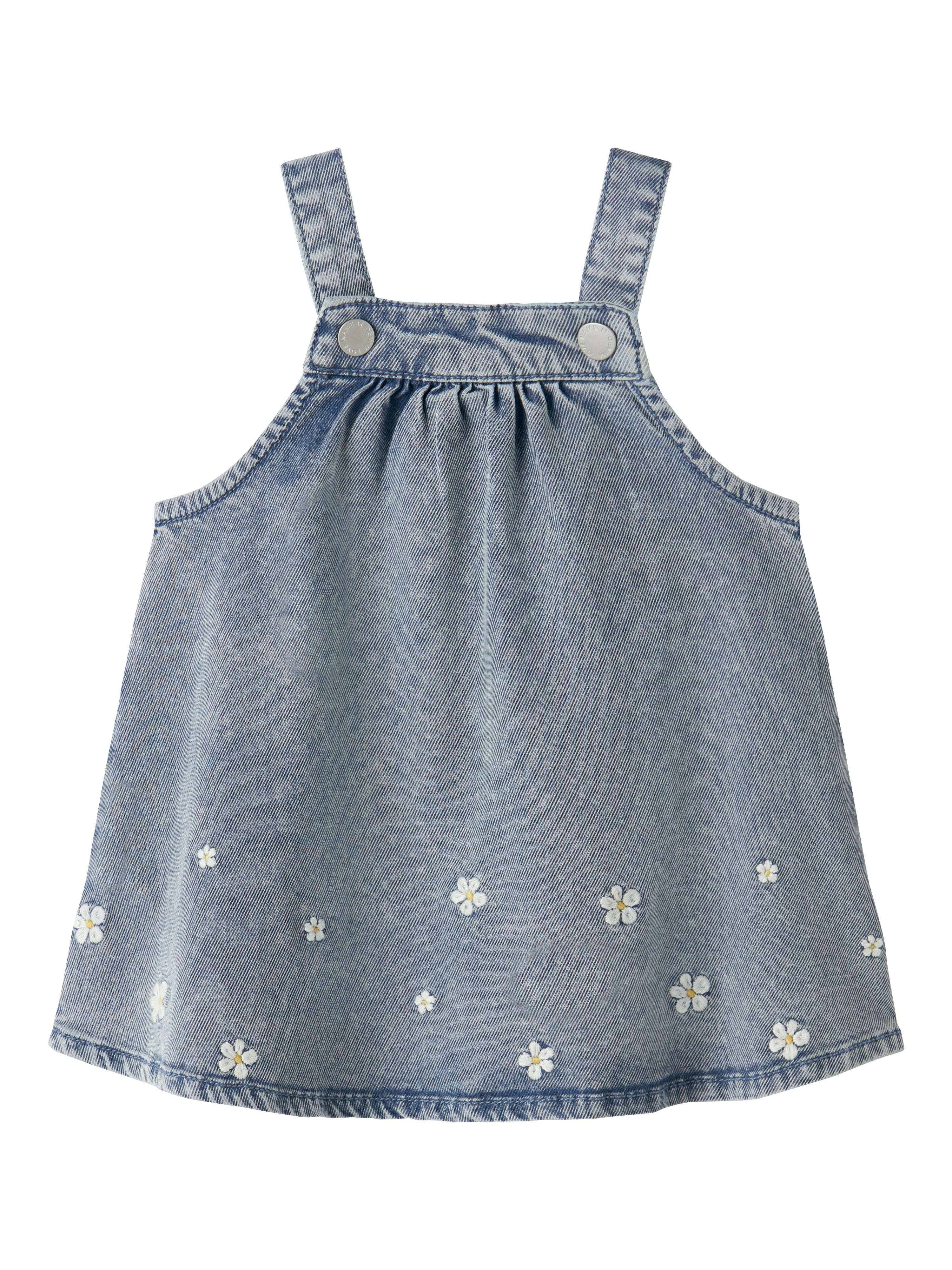 Name It Flora Denim Dress Light Blue Denim Emb 68 Cm
