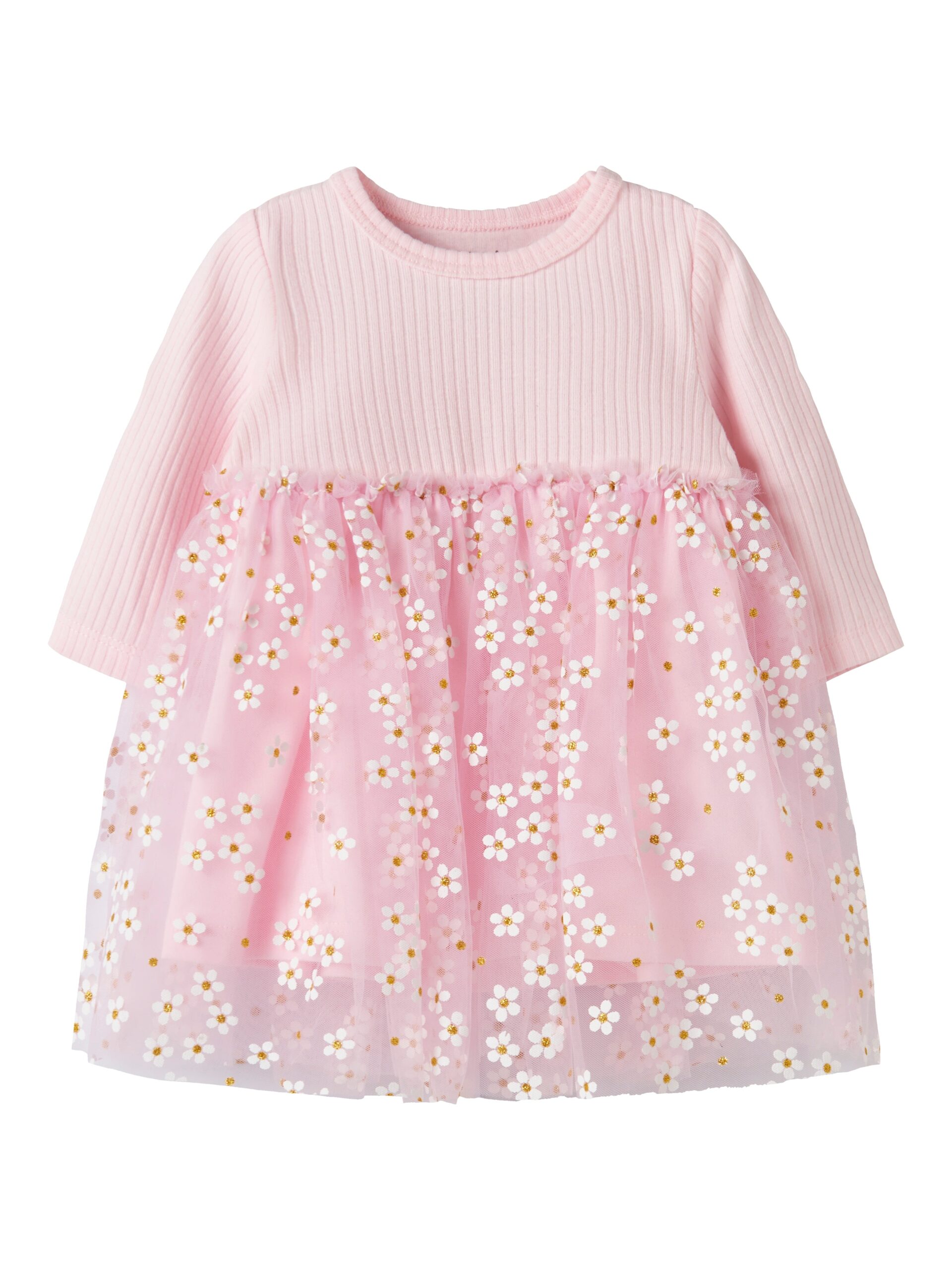 Name It Floral Ls Dress Cradle Pink 62 Cm