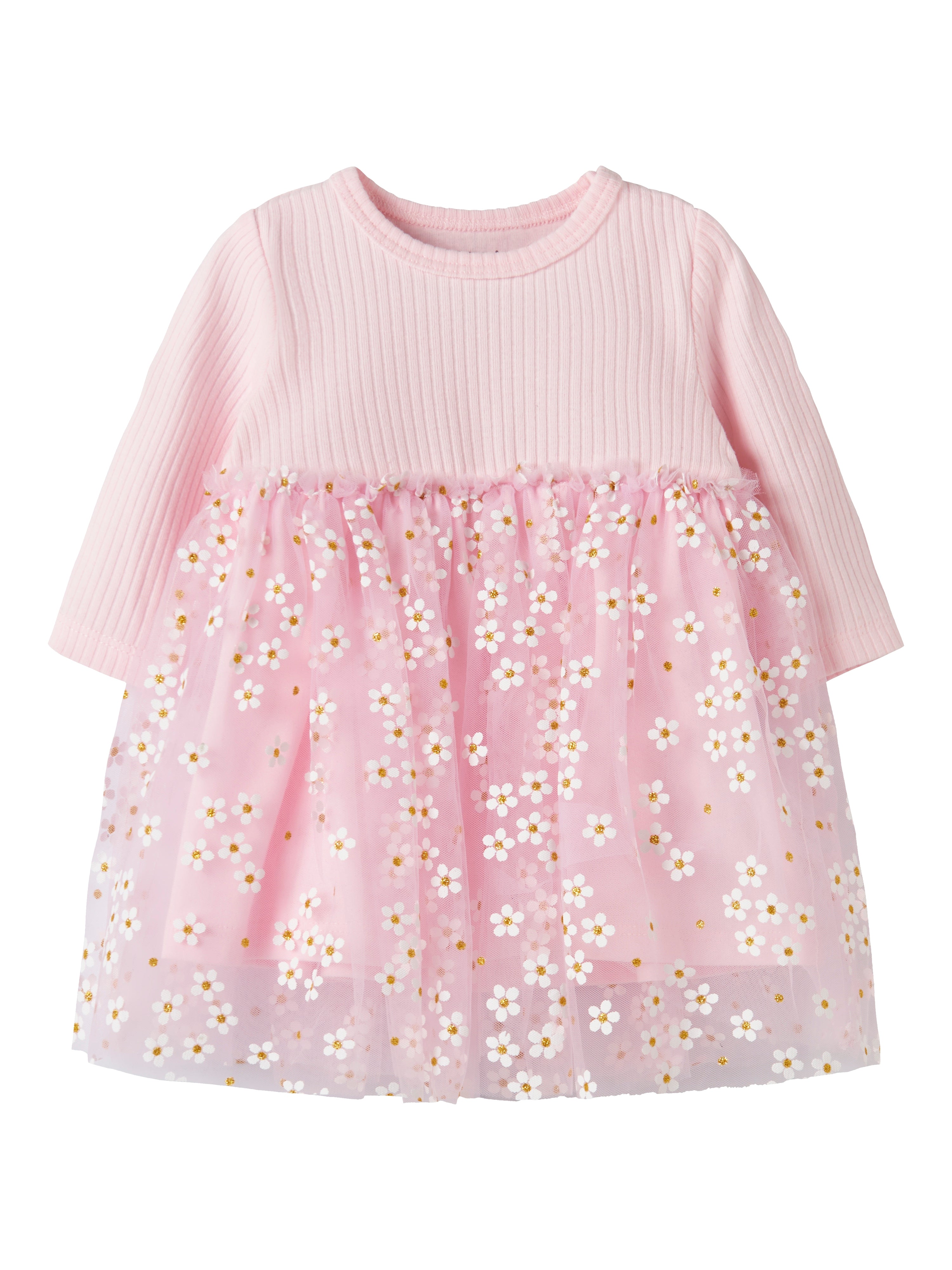 Name It Floral Ls Dress Cradle Pink 62 Cm