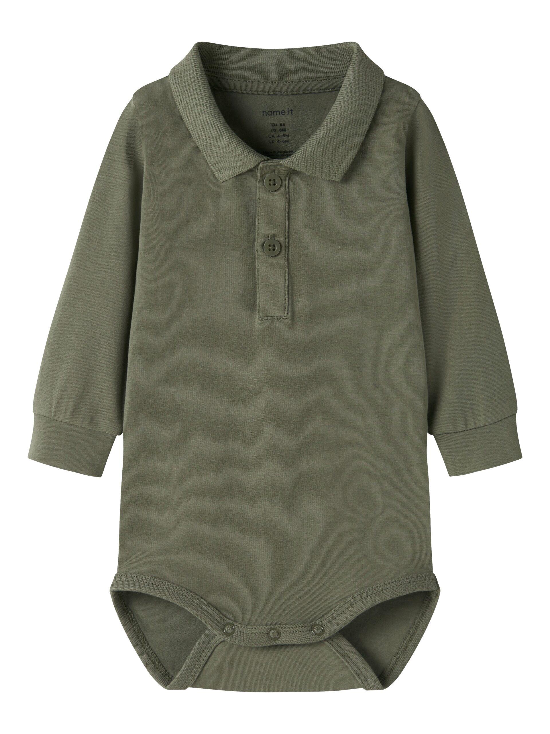 Name It Holger Ls Polo Body Noos Dusty Olive 50 Cm