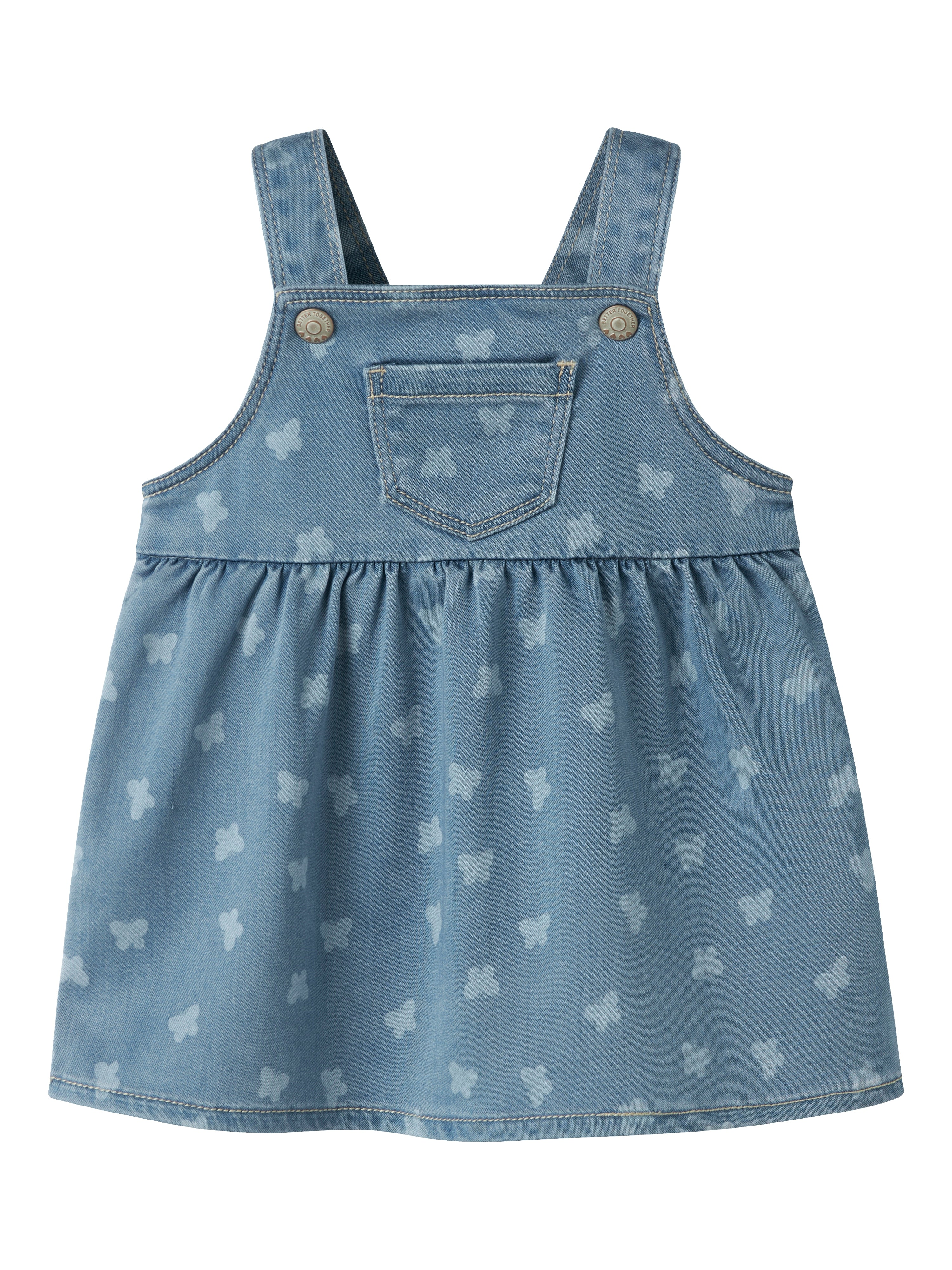 Name It Mille Denim Bibskirt Light Blue Denim 56 Cm