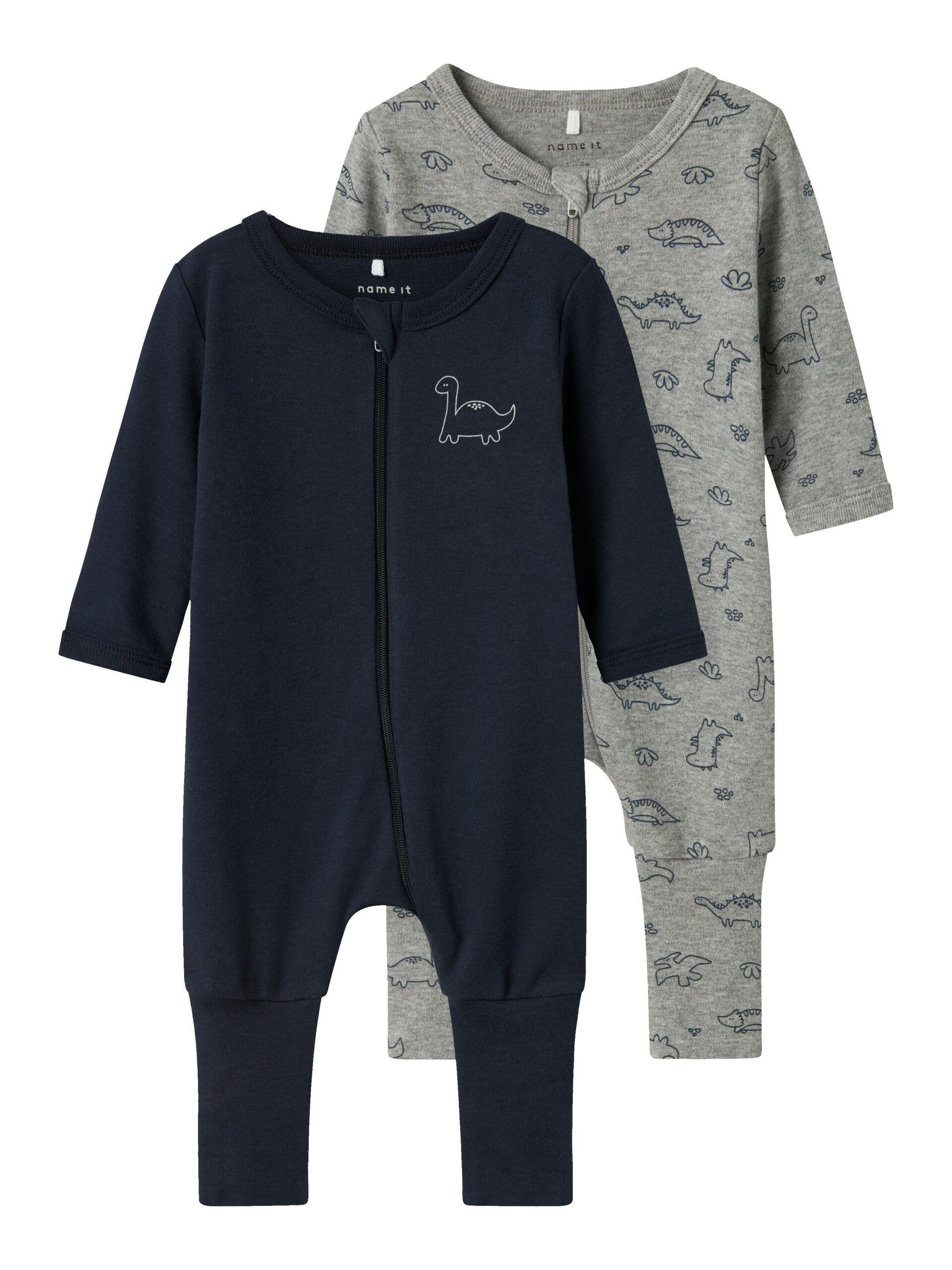 Name It Nightsuit Pak Dino Grey Melange 50 Cm