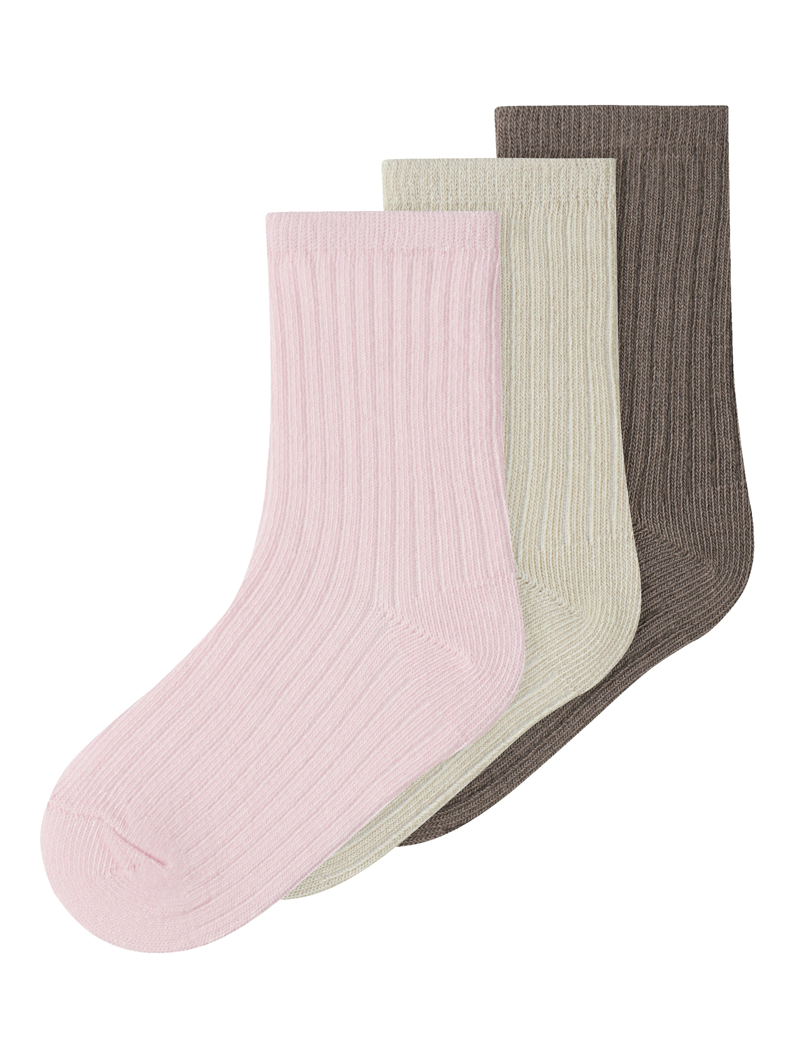 Name It Nobba   Pack Strømper Almond Milk Brown Lentil Cradle Pink 22 24 Cm