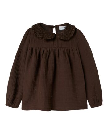 Name It Olyssa Ls Blouse Seal Brown 92 Cm