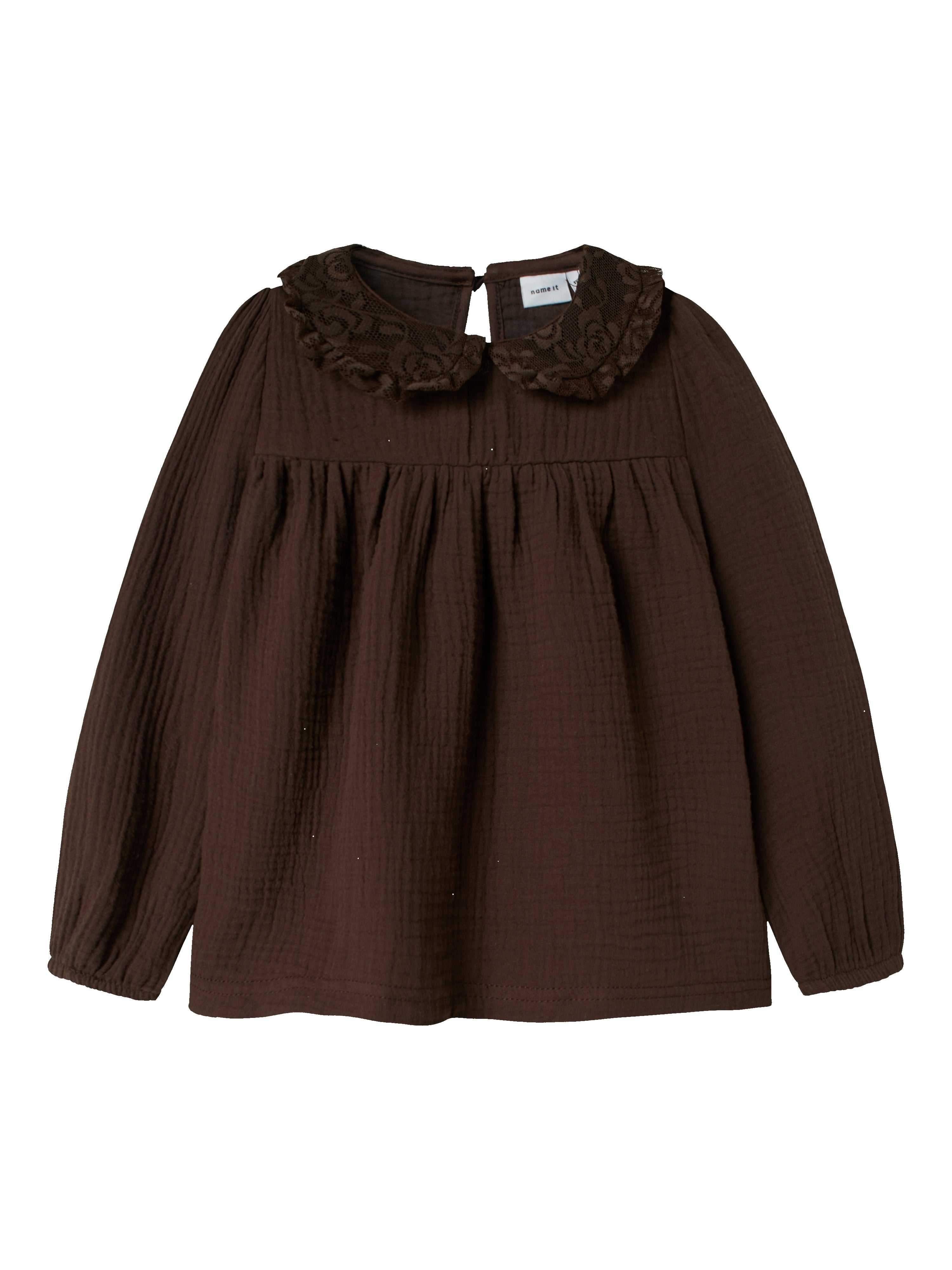 Name It Olyssa Ls Blouse Seal Brown 92 Cm