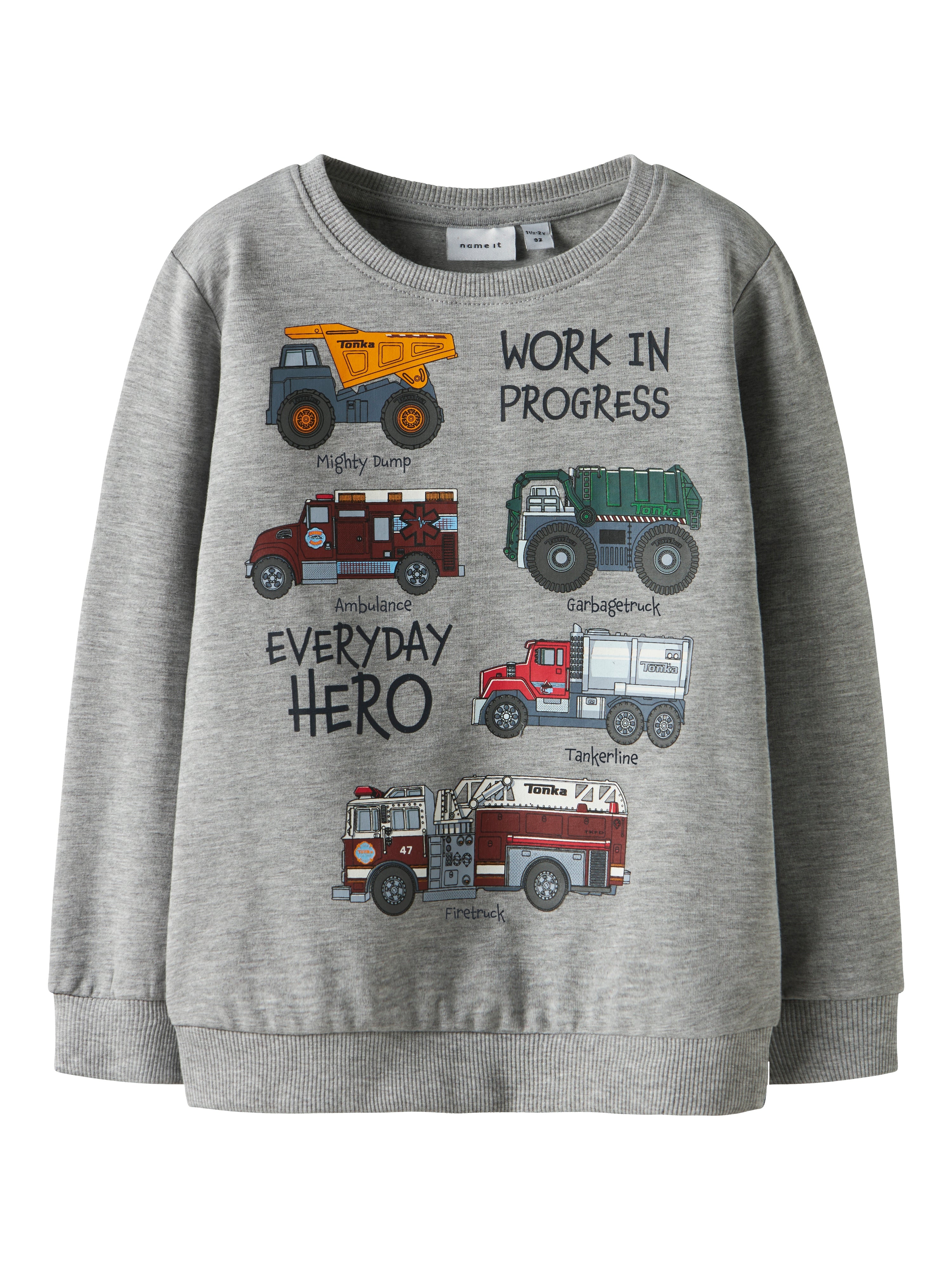 Name It Orson Tonka Sweat Shirt Grey Melange 92 Cm