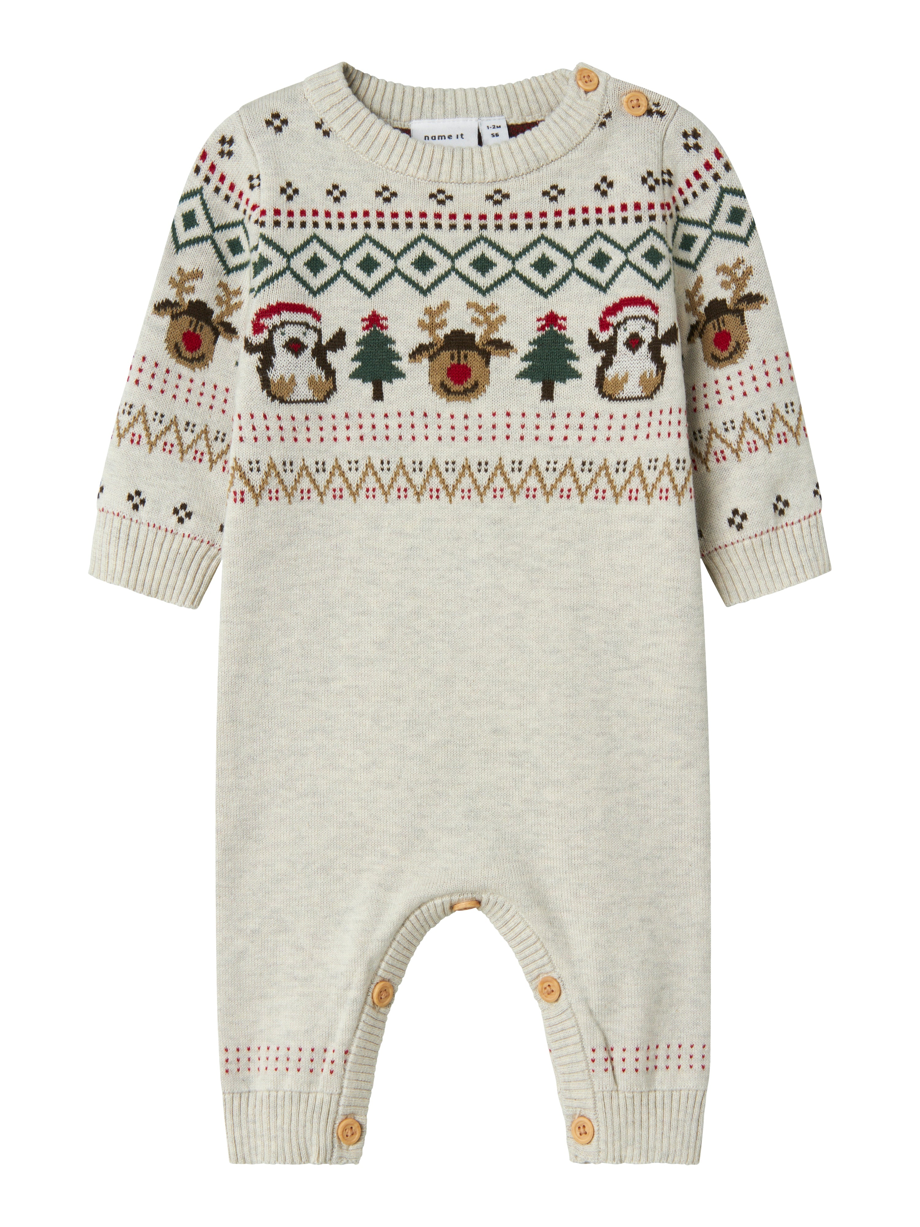 Name It Ralko Ls Knit Suit Peyote Melange 50 Cm