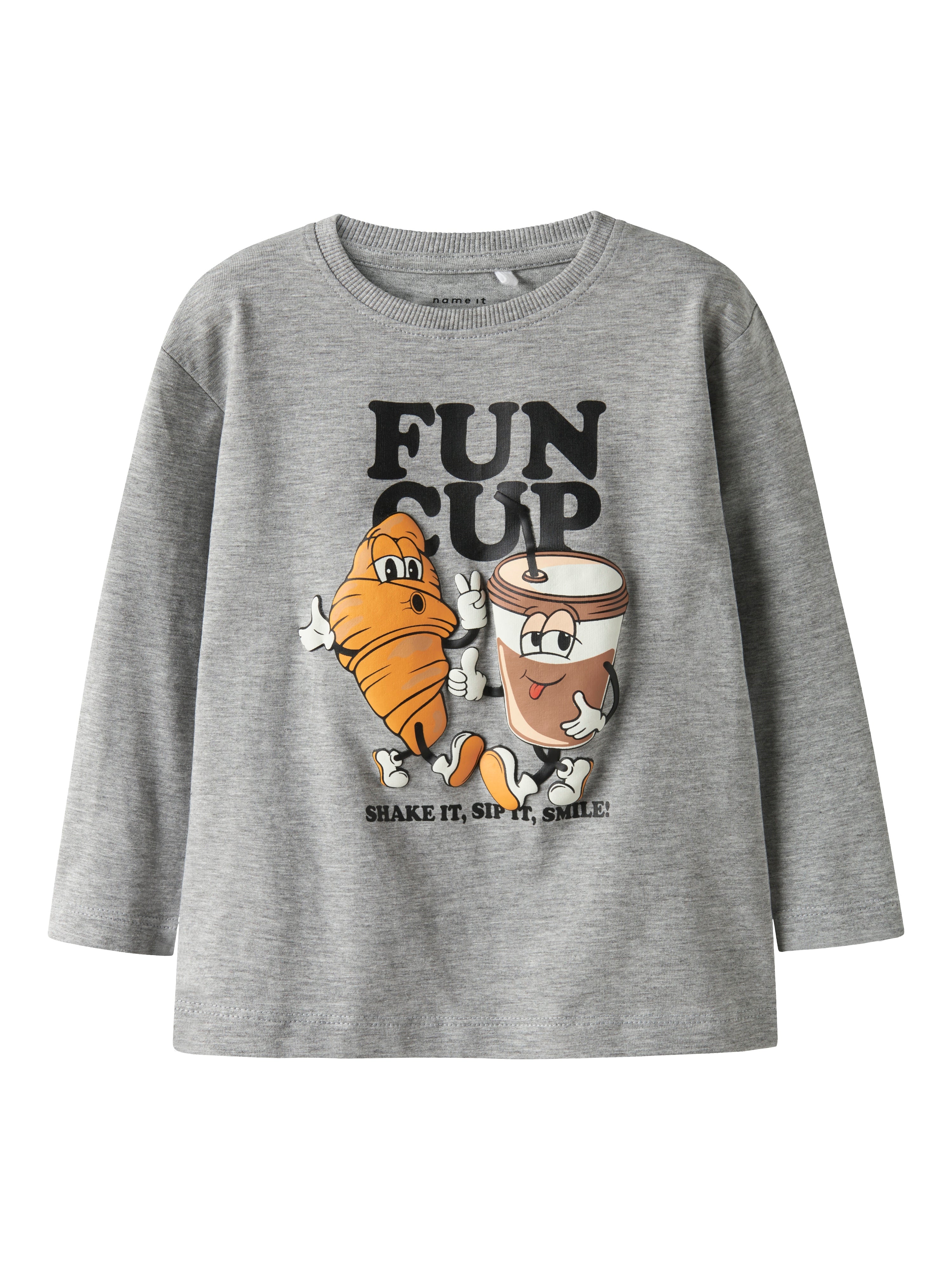 Name It Rasmus Ls Top Grey Melange 92 Cm