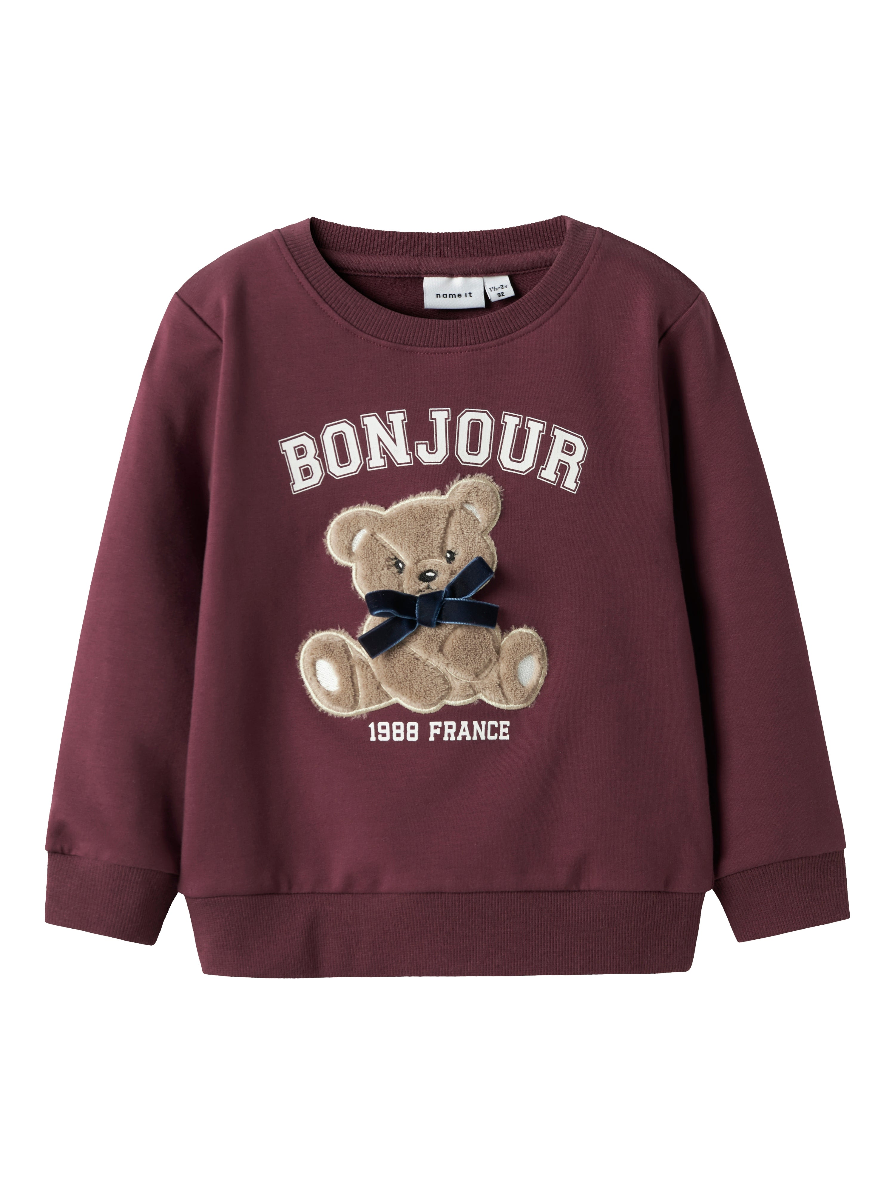 Name It Rear Ls Sweatshirt Burgundy 92 Cm