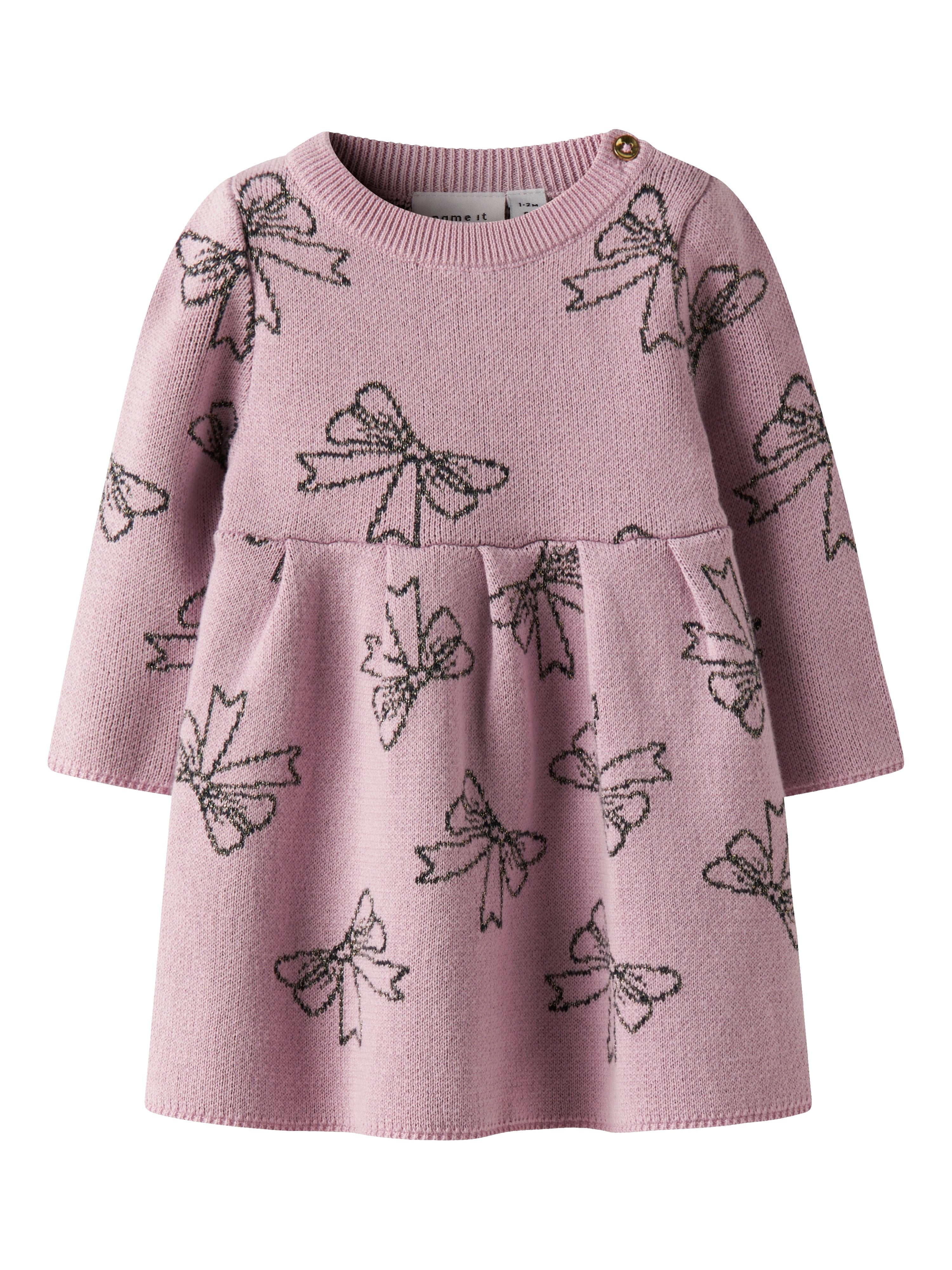 Name It Rebowie Ls Knit Dress Keepsake Lilac 50 Cm