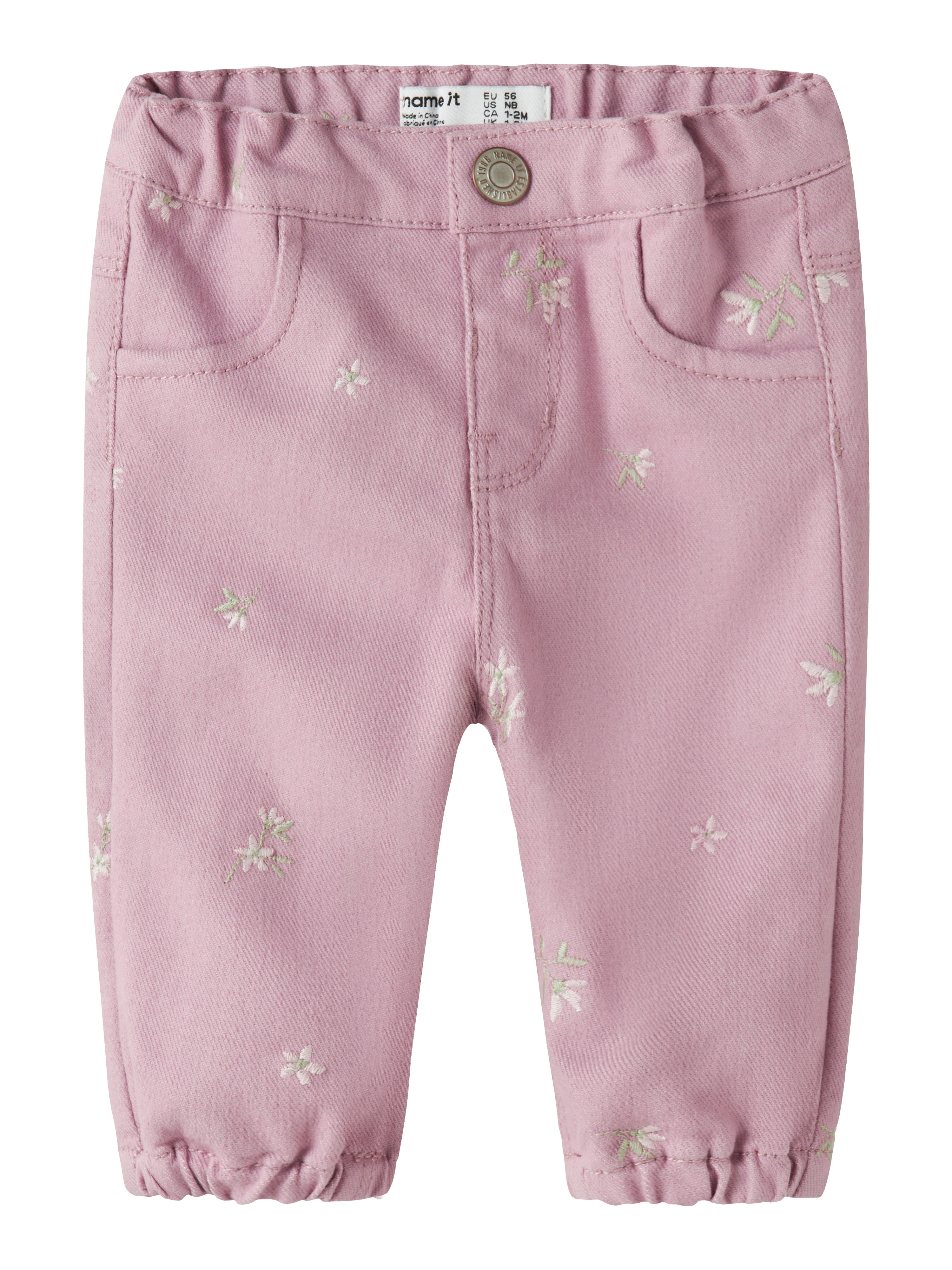 Name It Rose Loose Twill Pants Dawn Pink 50 Cm