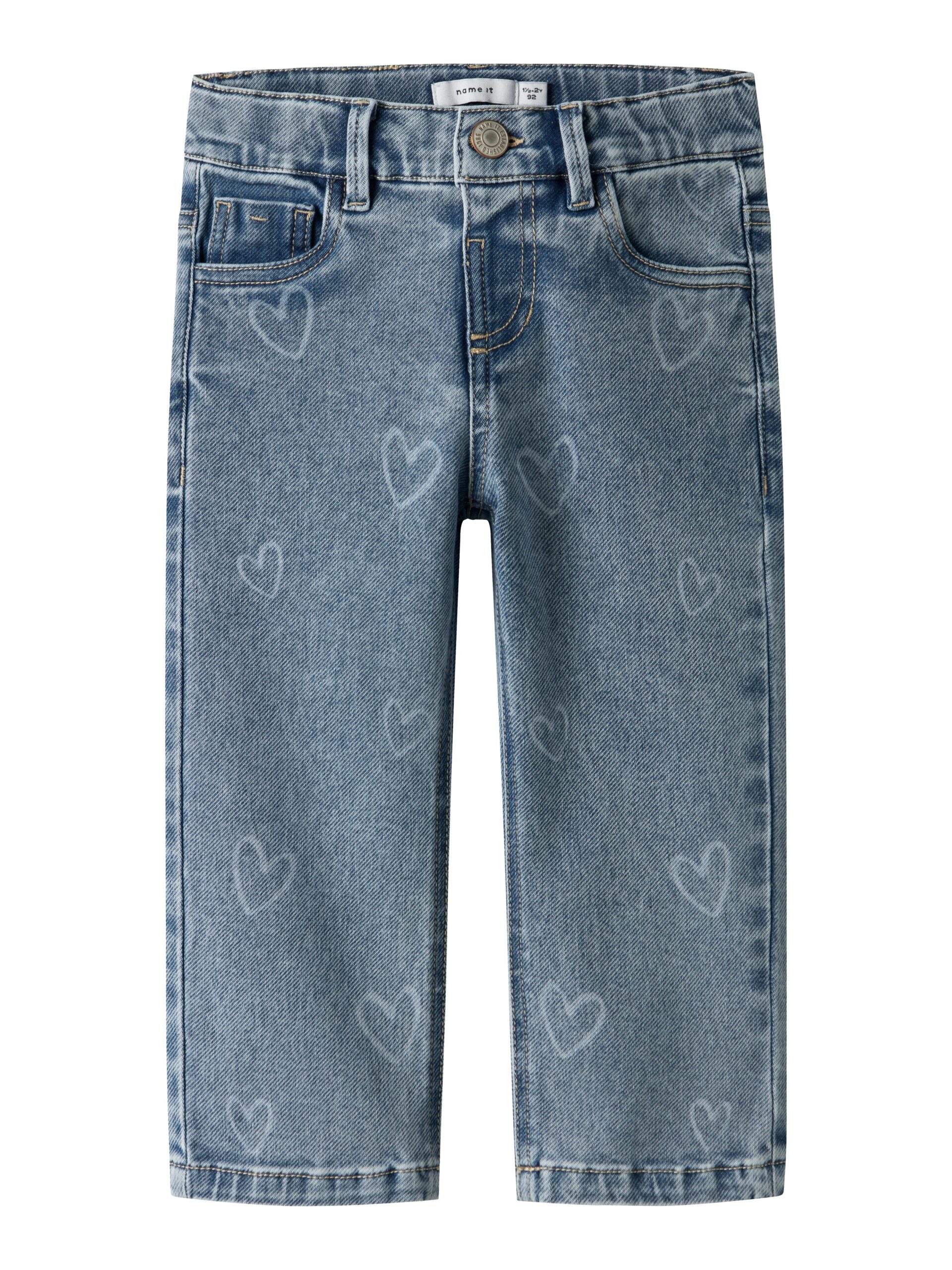 Name It Rose Straight Laser Jeans Medium Blue Denim 92 Cm