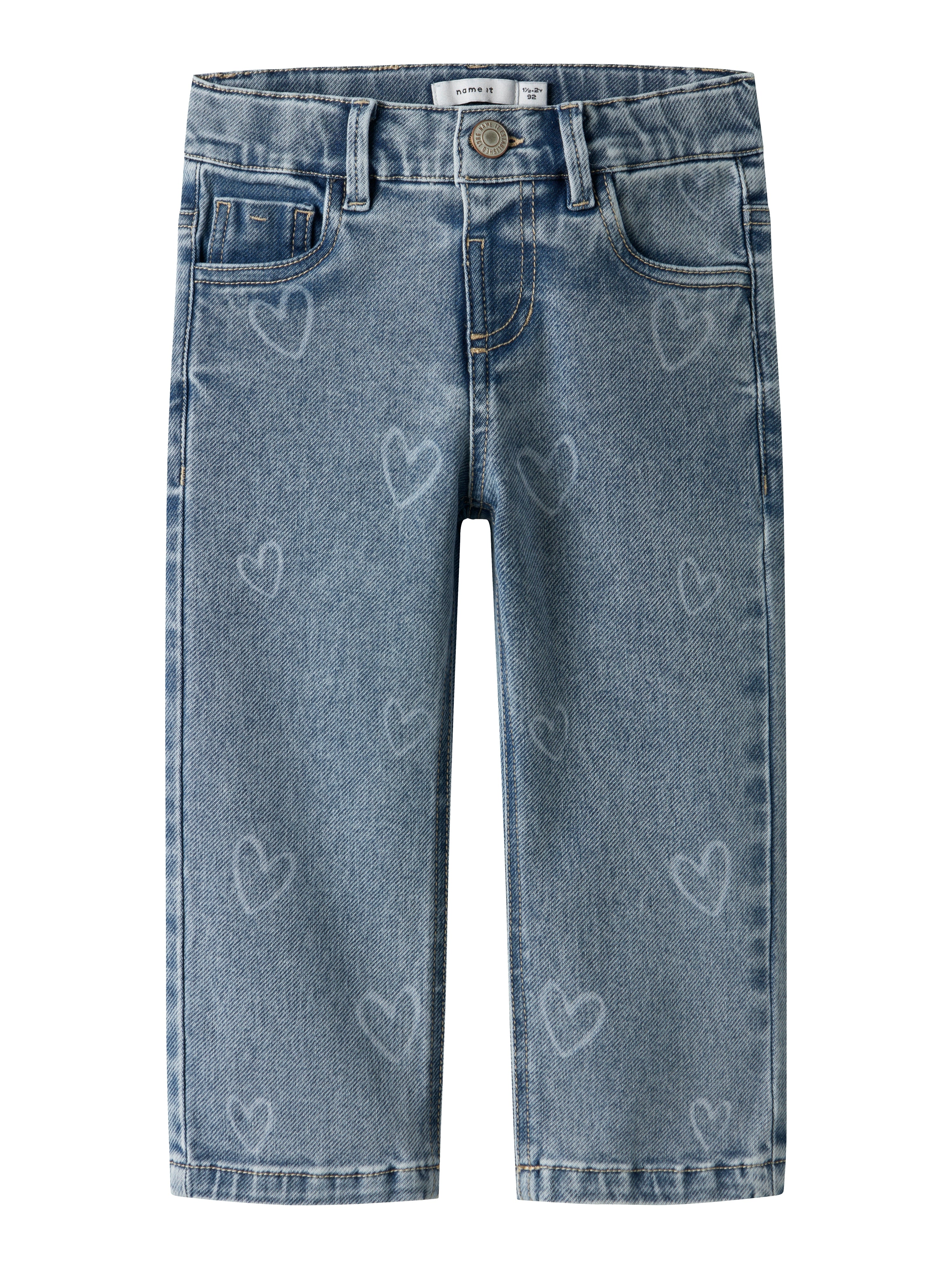 Name It Rose Straight Laser Jeans Medium Blue Denim 92 Cm