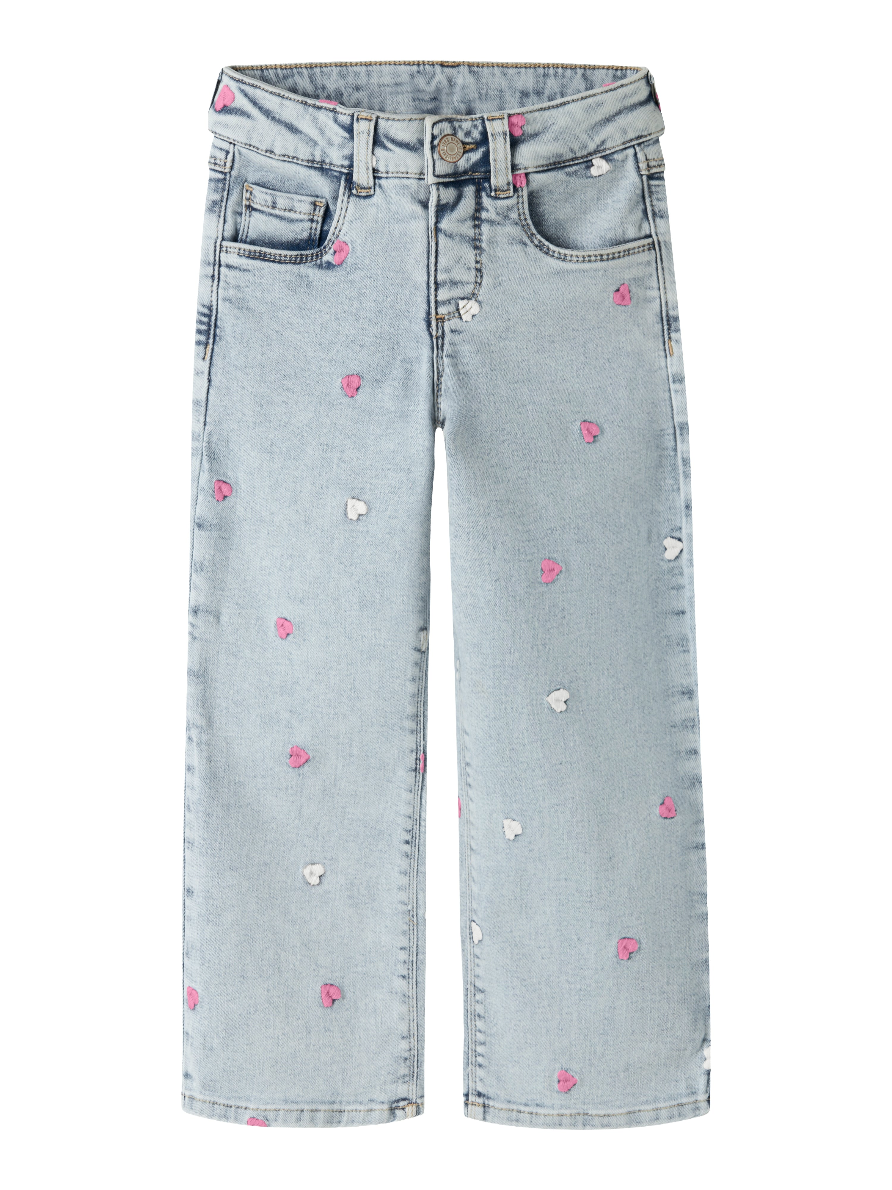 Name It Rose Wide Emb Jeans  Light Blue Bleached Denim 92 Cm