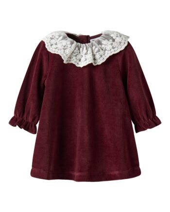 Name It Roxy Ls Vel Dress Burgundy 50 Cm