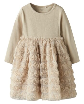Name It Sykia Tulle Ls Dress Cement 92 Cm