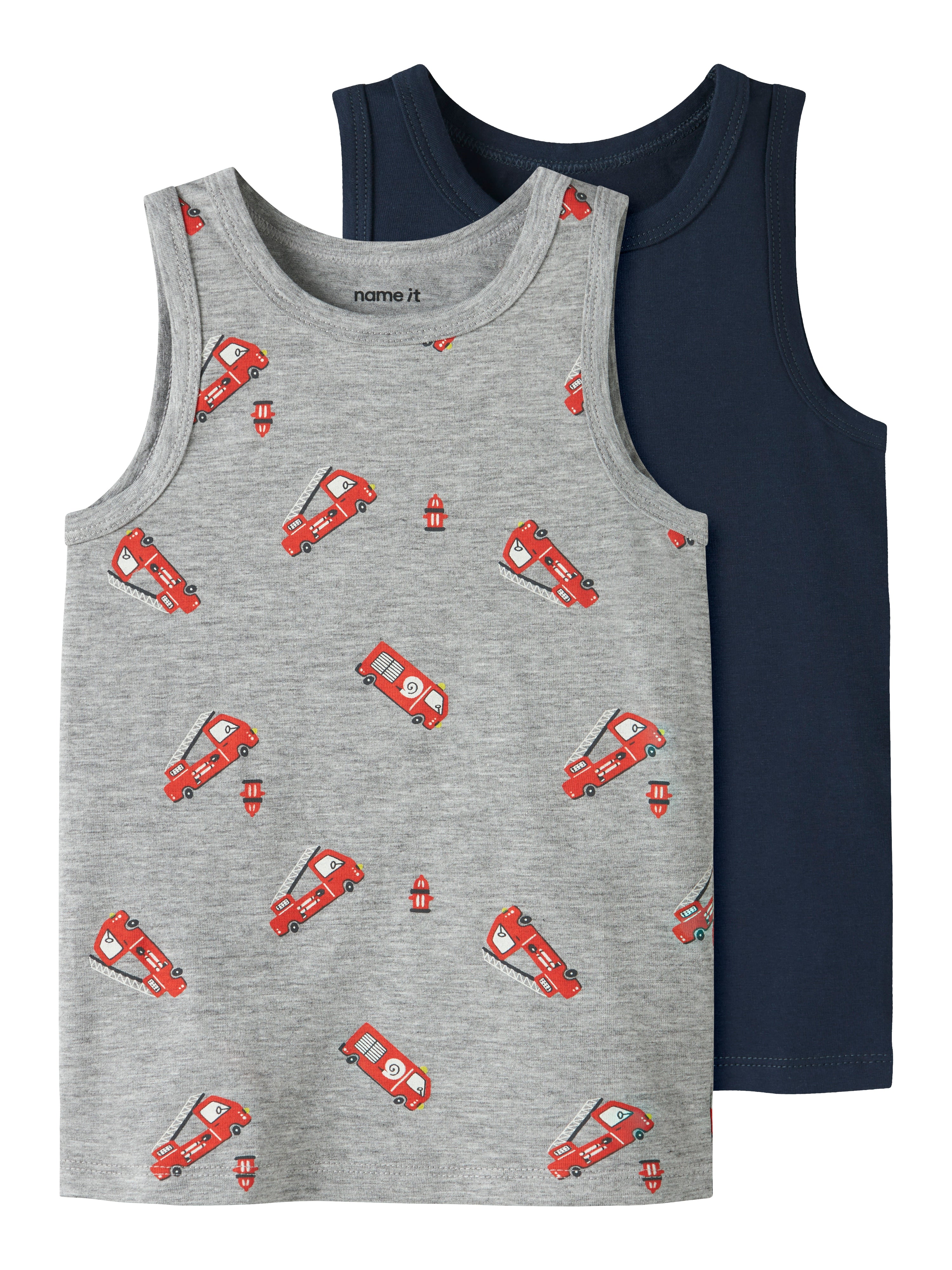 Name It Tank Top 2pak Grey Firetruck Noos Grey Melange 86 Cm