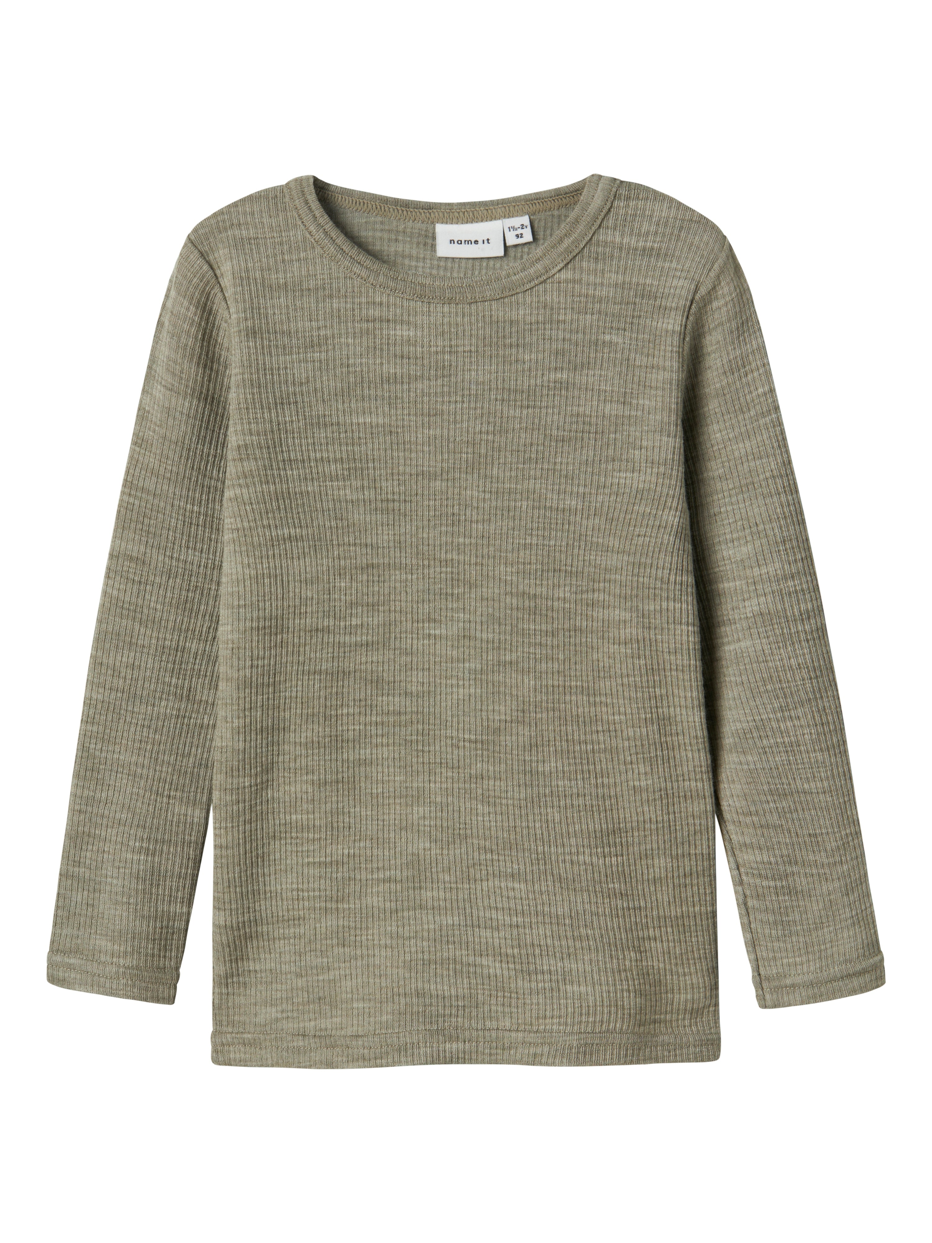 Name It Wax Wool Rib Ls Top Dried Sage 92 Cm