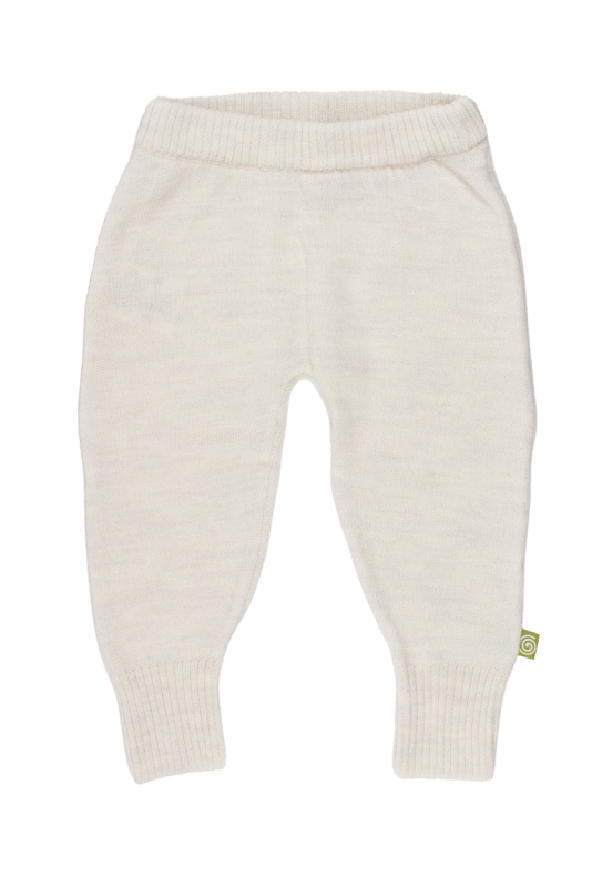 Nui Organics Baby Strikbukser   Merinould   Råhvid