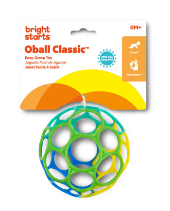 Oball Classic Bold 10 Cm Bright Starts Blå  Grøn  Lilla  Turkis