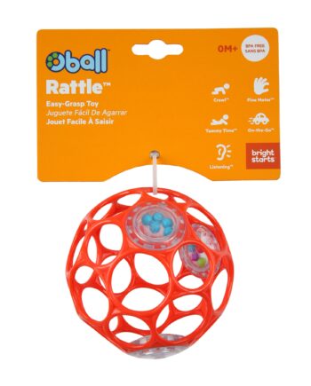 Oball Rattle 10 Cm Bold Brights Starts Rød