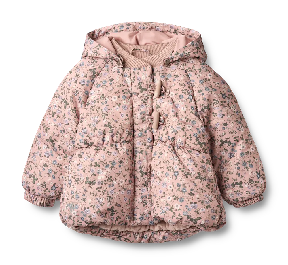 Olga Pufferjakke Rose Powder Flowers  -12 Mdr