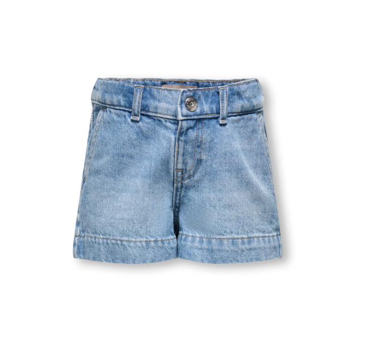 Only Mini Comet Wide Denim Shorts Light Blue Denim 92 Cm