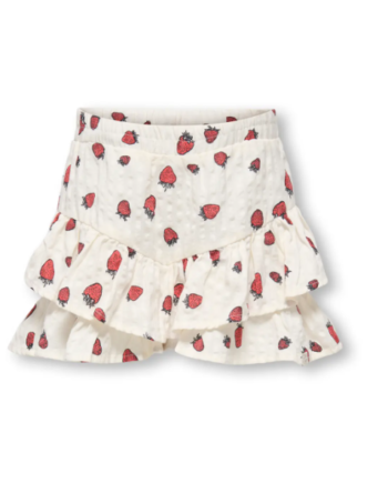 Only Mini Fina Cerise Frill Skort Tofu Strawberry 92 Cm