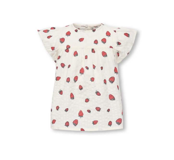Only Mini Fina Cerise Ss Top Tofu Strawberry 92 Cm