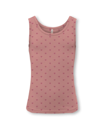 Only Mini Lola Tank Top Ash Rose Heart Rose Wine 92 Cm