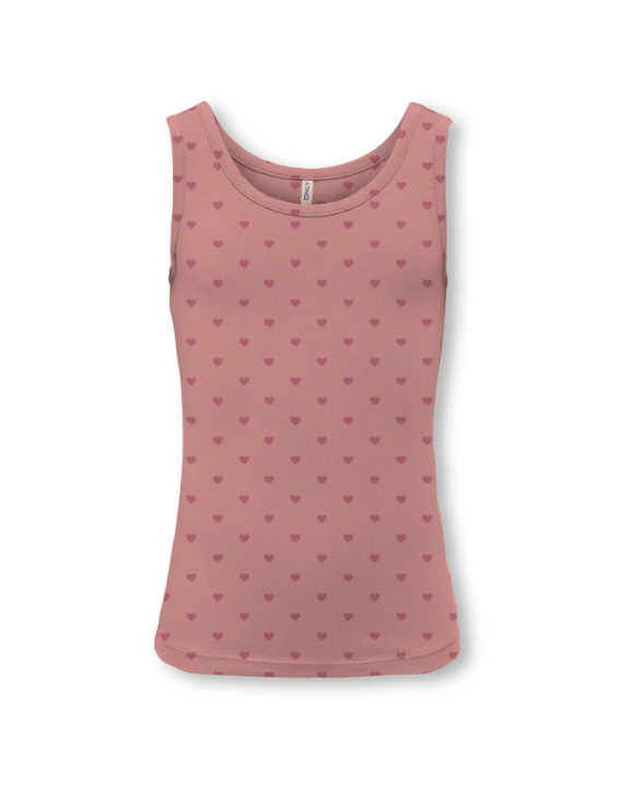 Only Mini Lola Tank Top Ash Rose Heart Rose Wine 92 Cm