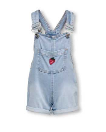 Only Mini Lucy Berry Overall Shorts Light Blue Denim 92 Cm