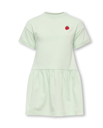 Only Mini Maiken Life Ss Dress Green Lily Strawberry 92 Cm