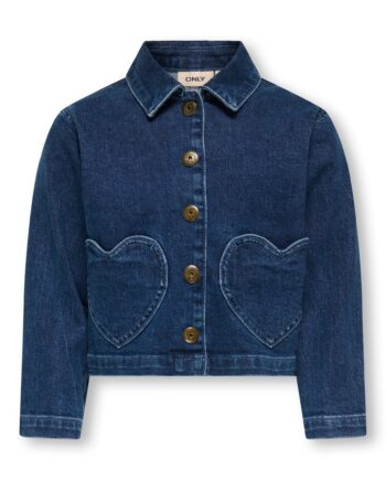 Only Mini Ofelia Heart Jacket Dark Blue Denim 92 Cm
