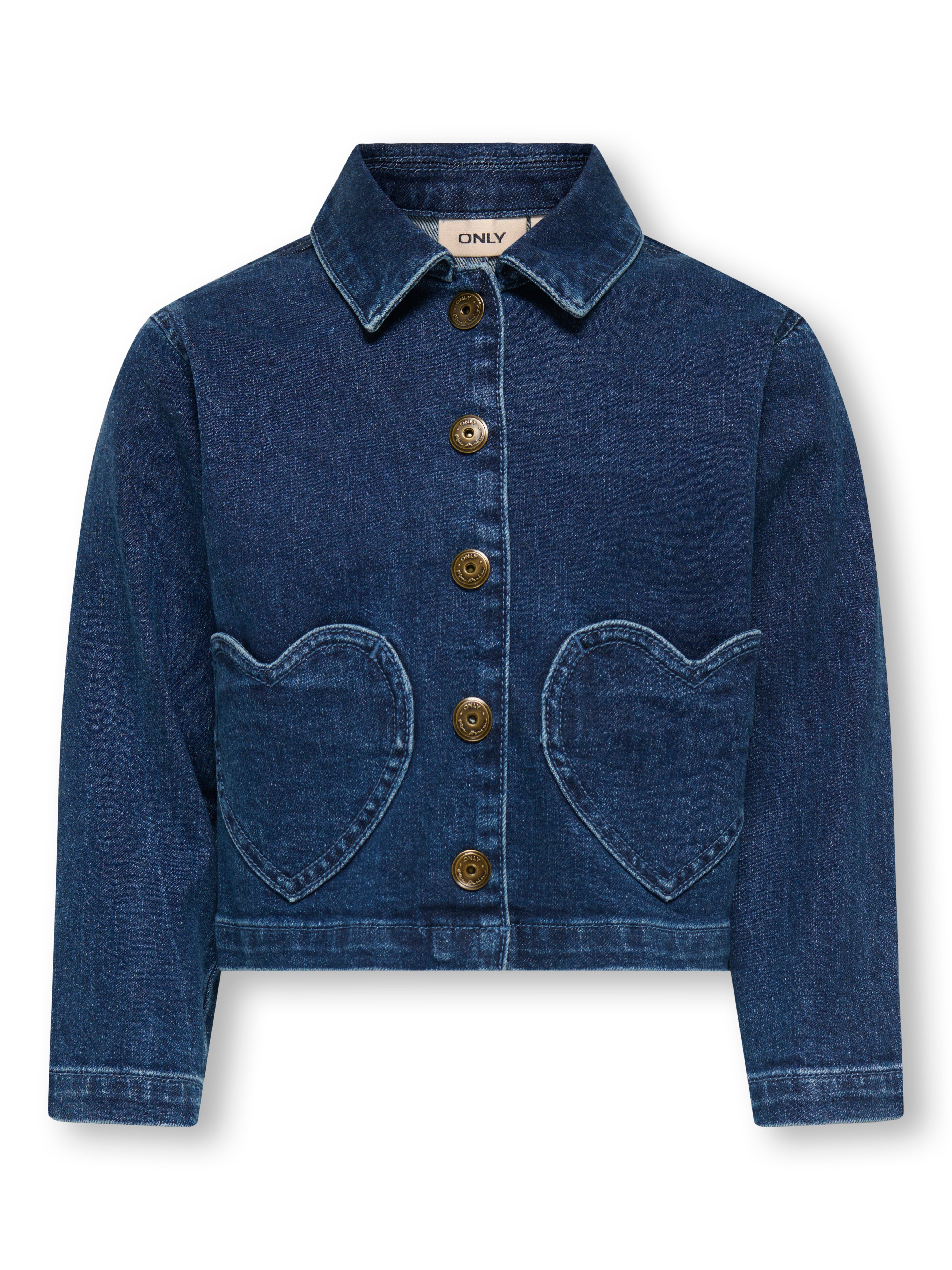 Only Mini Ofelia Heart Jacket Dark Blue Denim 92 Cm