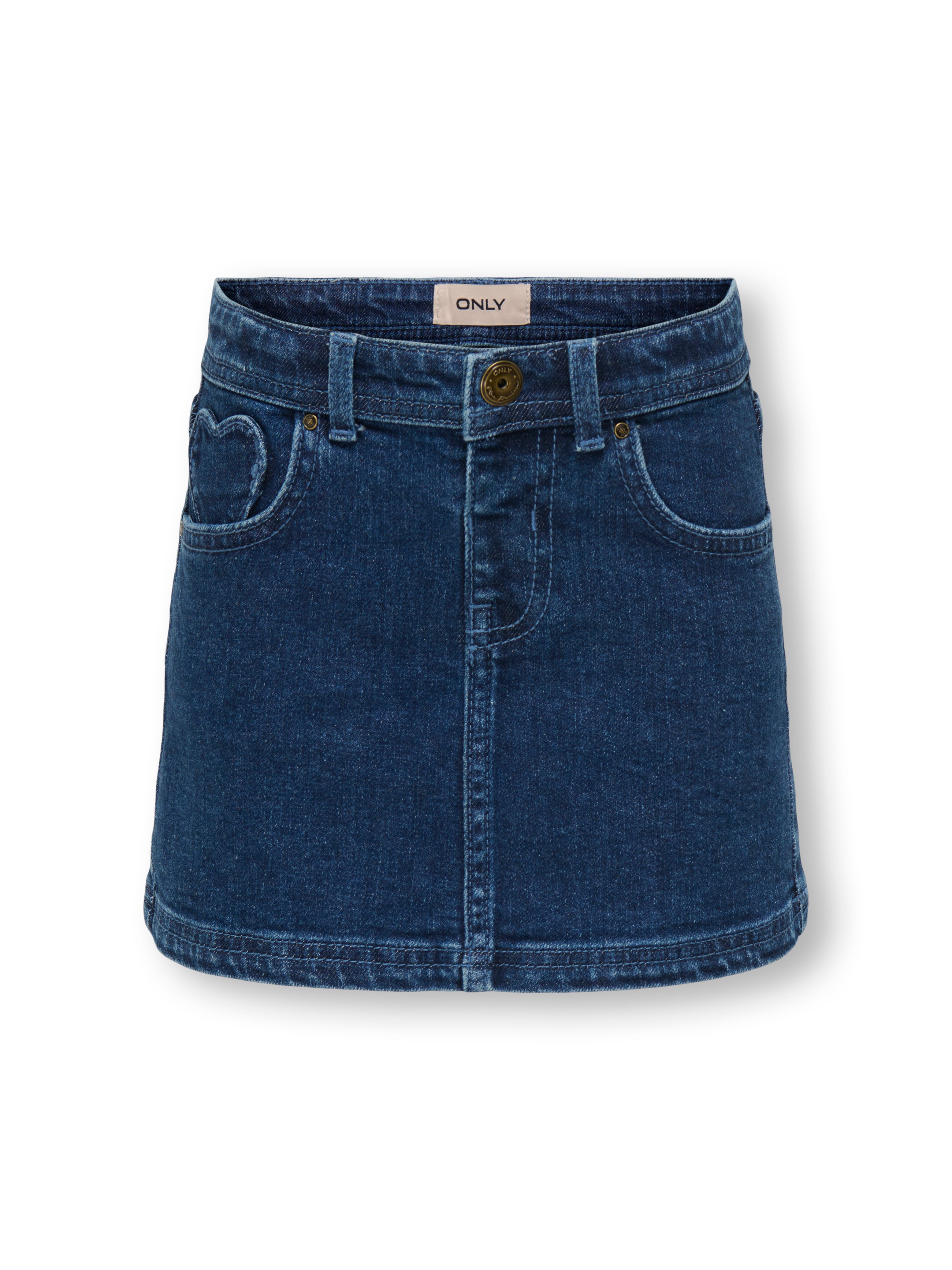 Only Mini Ofelia Heart Mini Shirt Dark Blue Denim 92 Cm