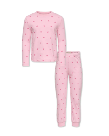 Only Mini Rila Nightwear Romance Rose Pant Aop Heart Cashmere Rose 92 Cm
