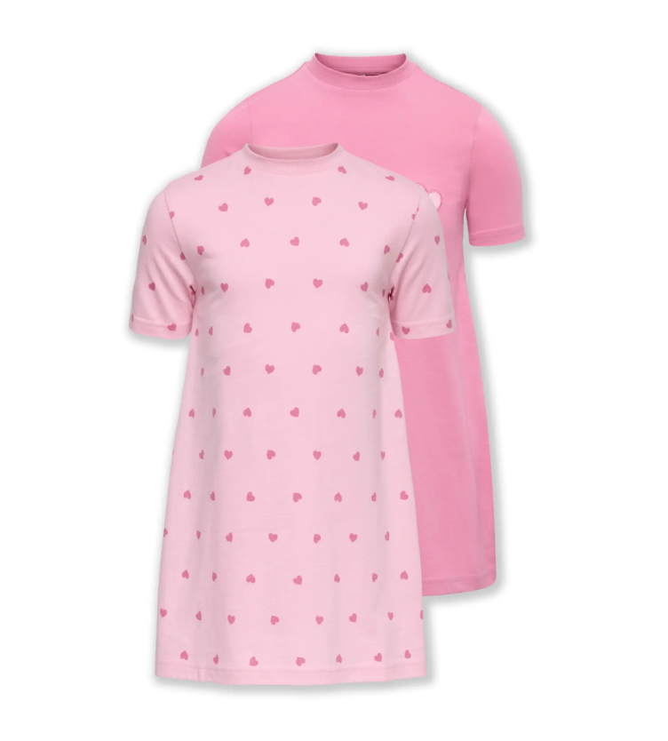 Only Mini Rila   Pak Nightwear Dress Romance Rose Pant Aop Heart Cashmere Rose 92 Cm