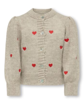 Only Mini Silla  -neck Cardigan Pumice Stone 92 Cm