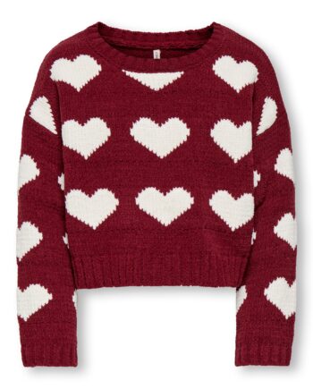 Only Mini Sus Chinelle Pullover Knit Cabernet 92 Cm