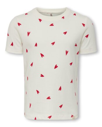 Only Mini Tijana Life Ss Top Cloud Dancer Heart 92 Cm