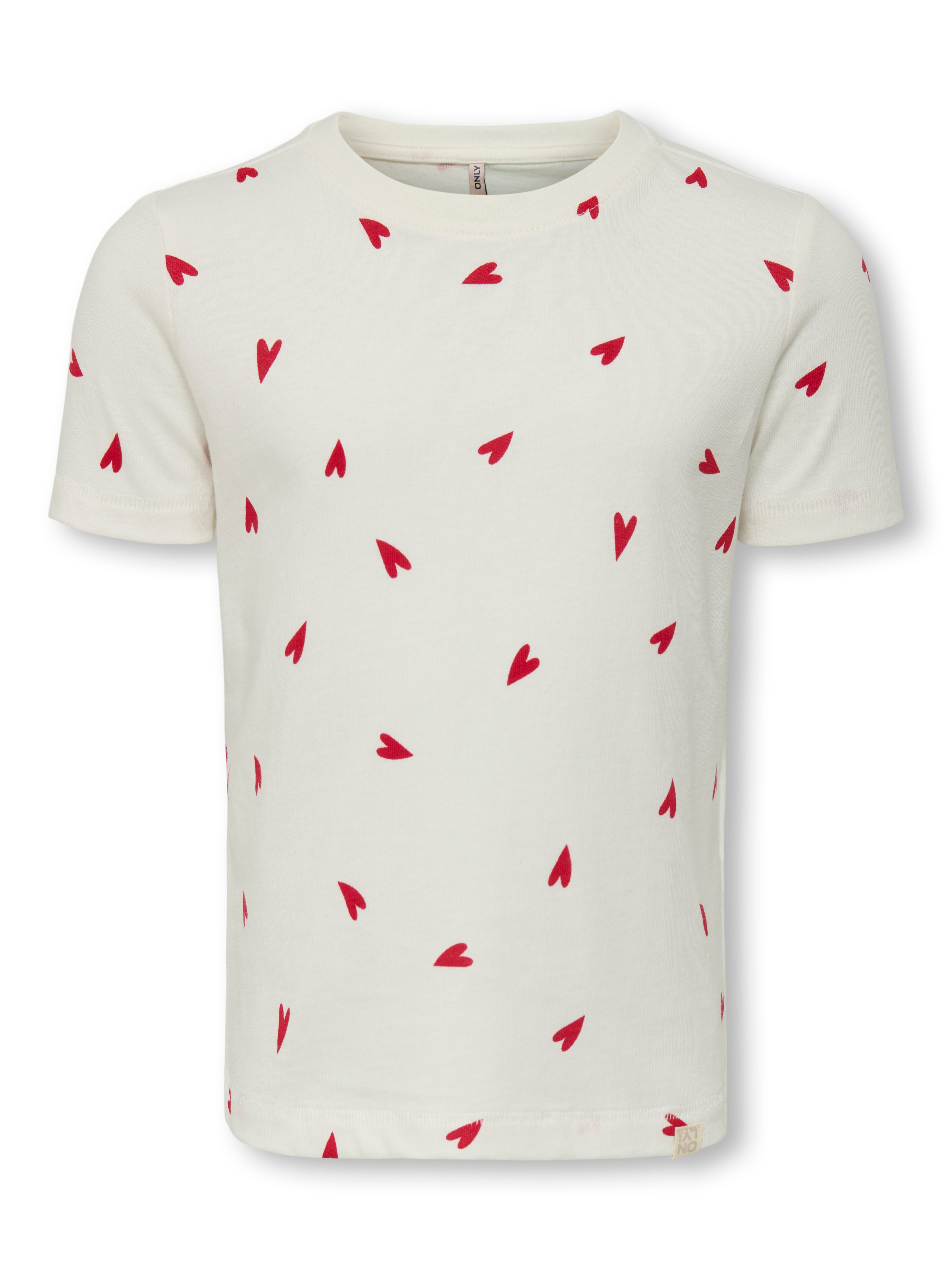 Only Mini Tijana Life Ss Top Cloud Dancer Heart 92 Cm