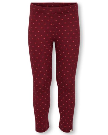 Only Mini Trinny Life Leggings Cabernet Hearts 92 Cm
