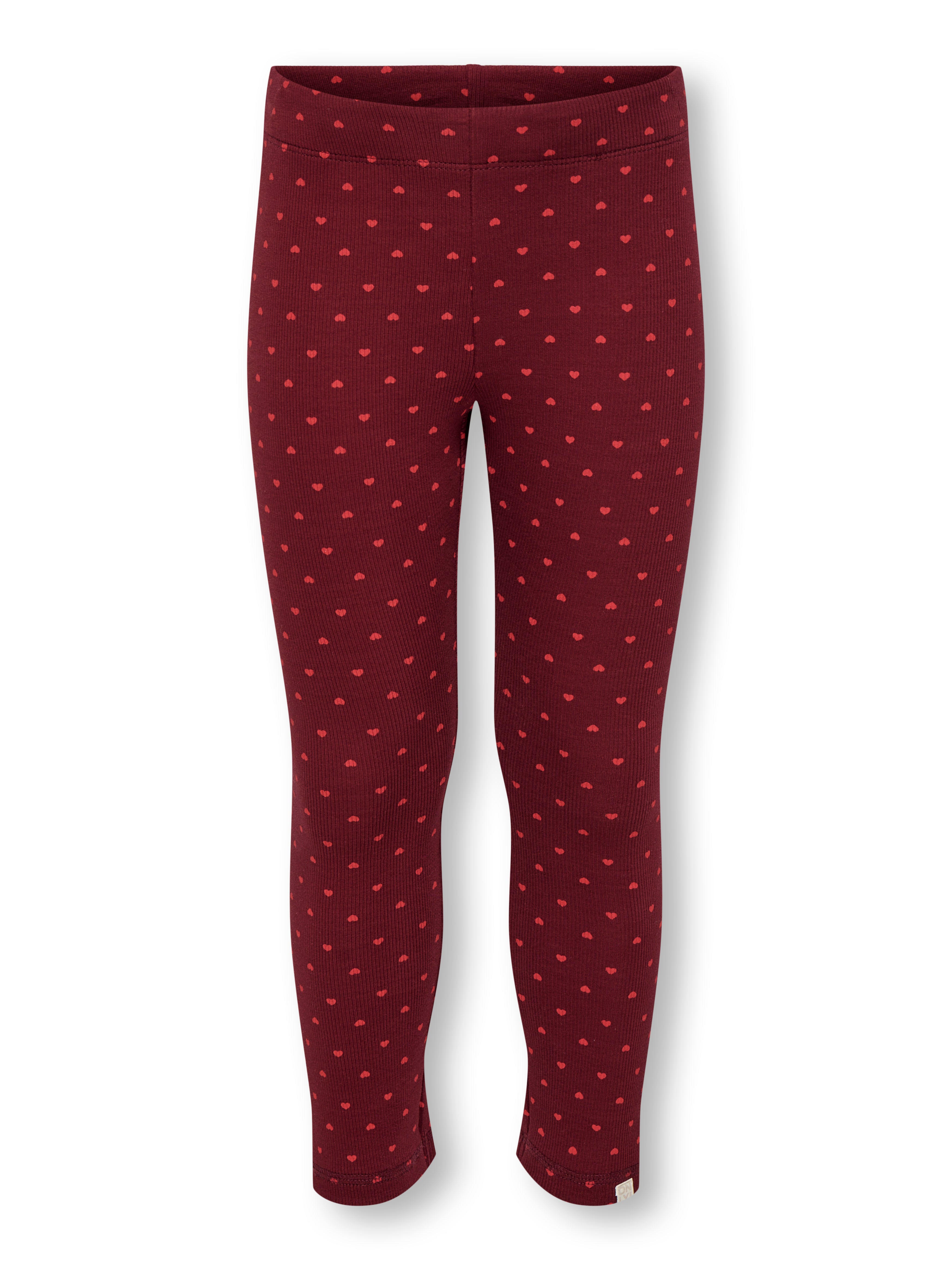 Only Mini Trinny Life Leggings Cabernet Hearts 92 Cm