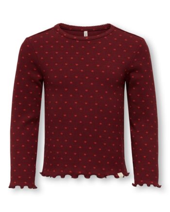 Only Mini Trinny Life Ls Top Cabernet Hearts 92 Cm