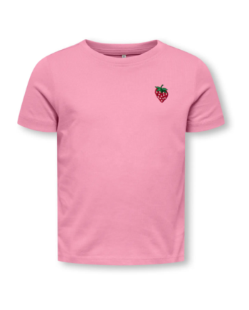 Only Mini Vega Life Ss Emb Tee Cashmere Rose Emb Strawberry 92 Cm