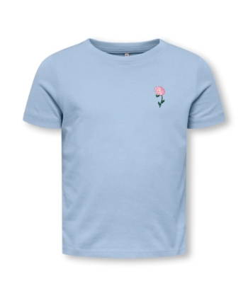 Only Mini Vega Life Ss Emb Tee Soft Chambray Emb  Flower 92 Cm